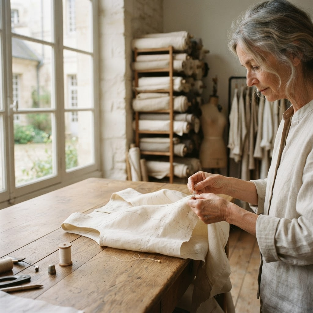 Atelier de Vainilia con tejidos naturales y trabajo artesanal